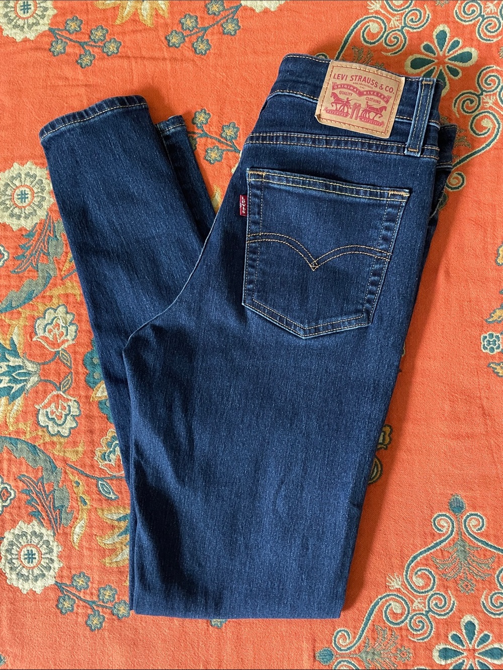 New Levi's 721 High Rise Skinny Jeans Women's Dark Wash Blue